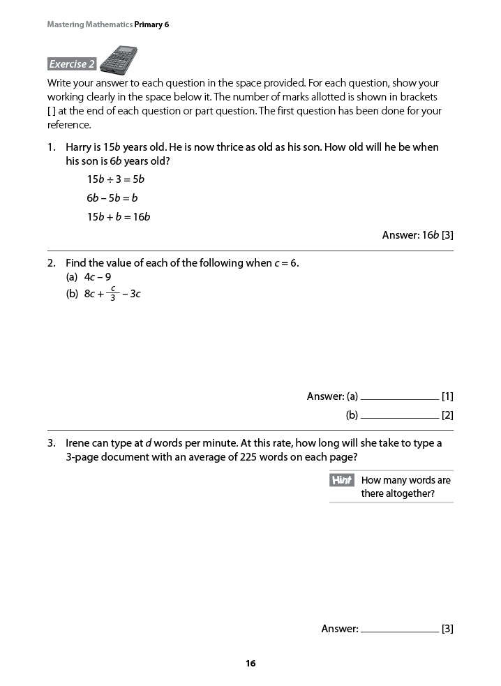 Primary 6 Mathematics  Mastering Mathematics