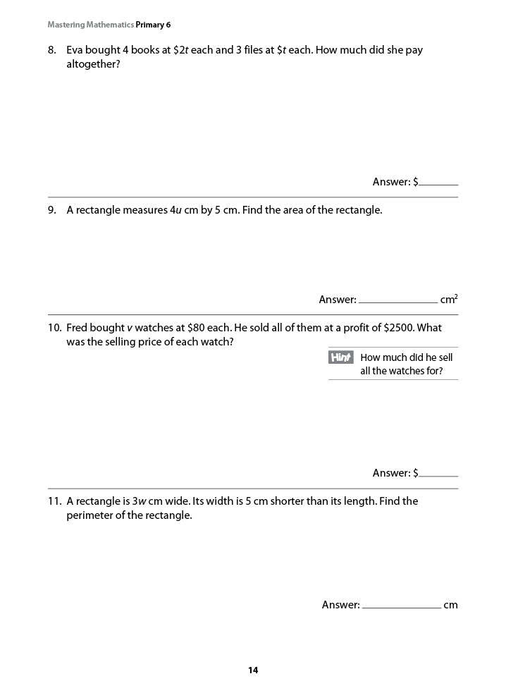 Primary 6 Mathematics  Mastering Mathematics