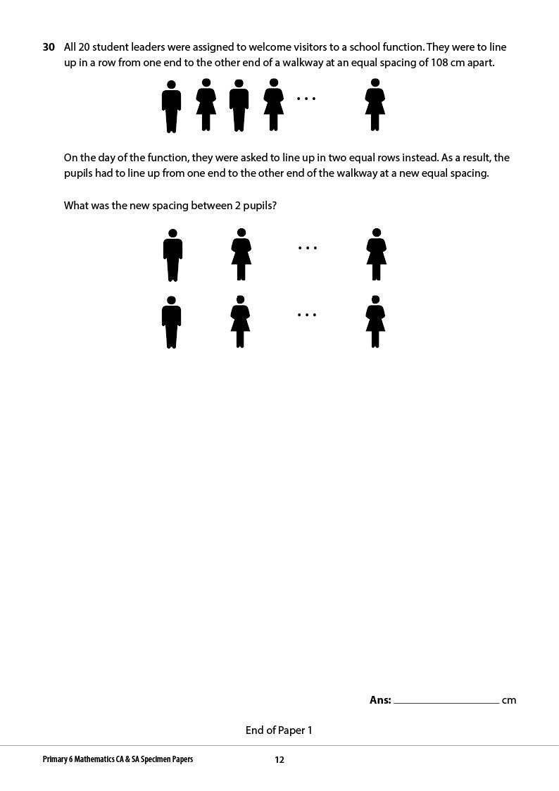 Primary 6 Mathematics CA & SA Specimen Papers