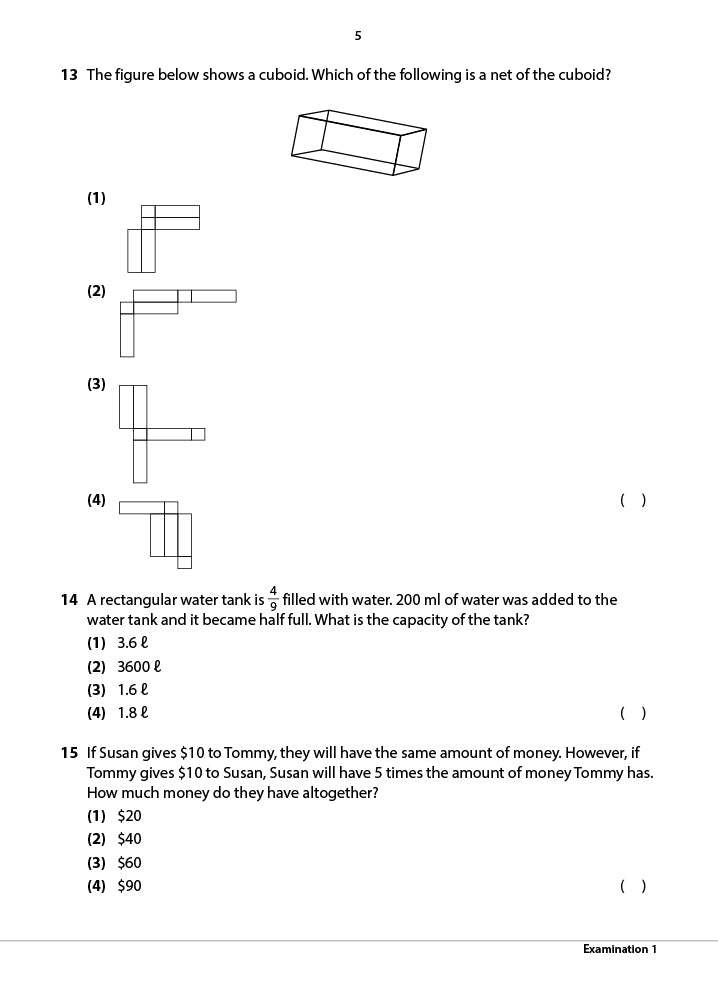 Primary 6 Mathematics Practice Papers