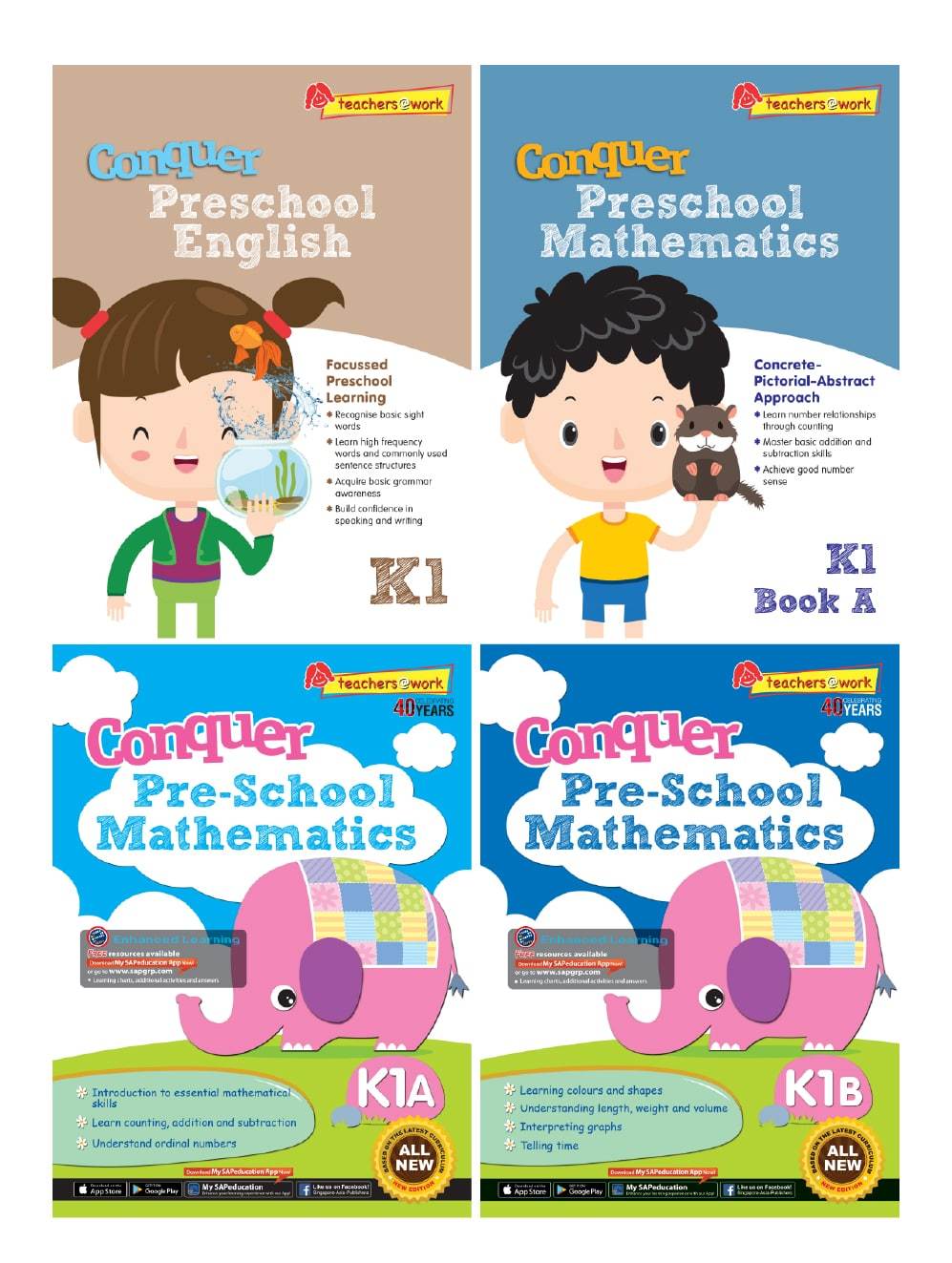Conquer Preschool English & Maths Series - K1 Set