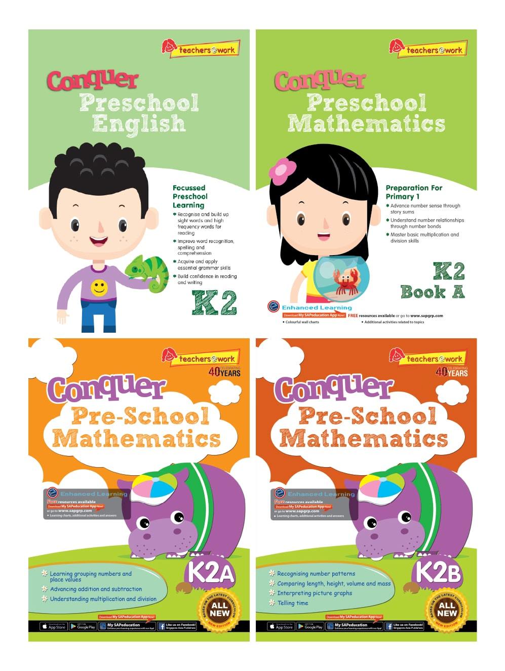 Conquer Preschool English & Maths Series - K2 Set