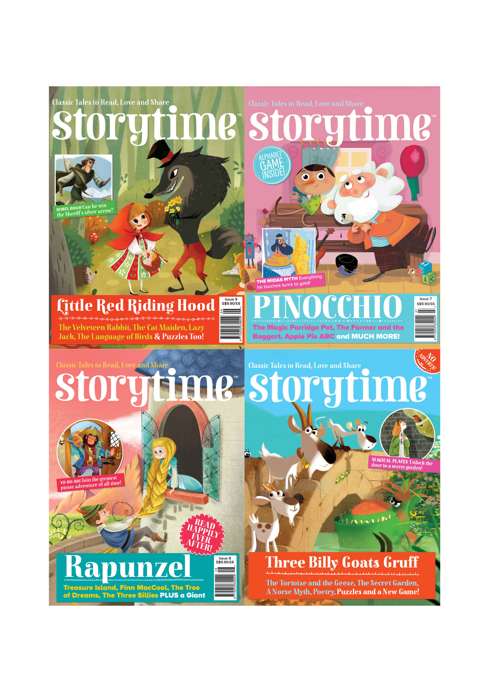 Storytime Magazines Assorted Collection: 4 single issues (for 8+ y/o)