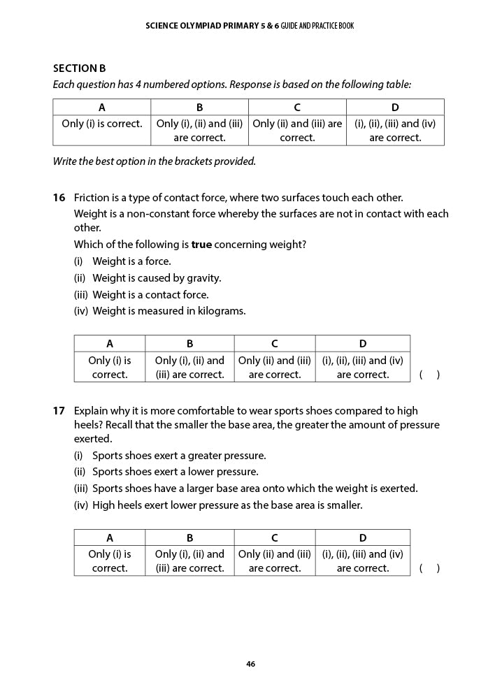 Science Olympiad Primary 3 & 4 Guide and Practice Book