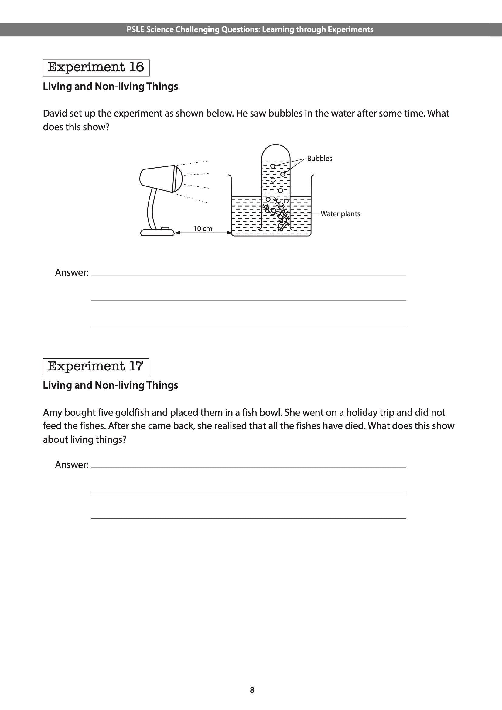 Score AL1 for Science PSLE Science Challenging Questions  Learning through Experiments