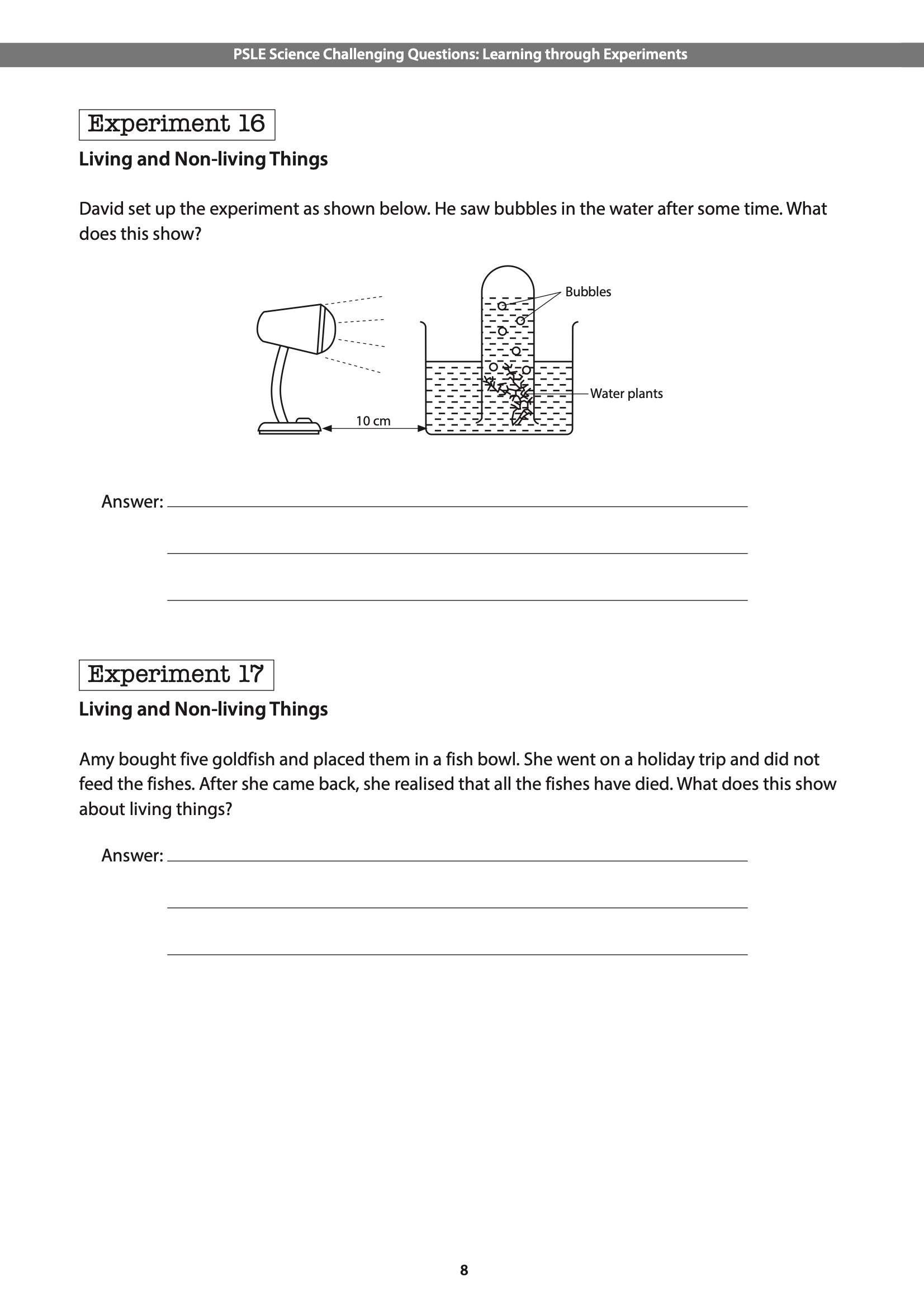 Score AL1 for Science PSLE Science Challenging Questions  Learning through Experiments