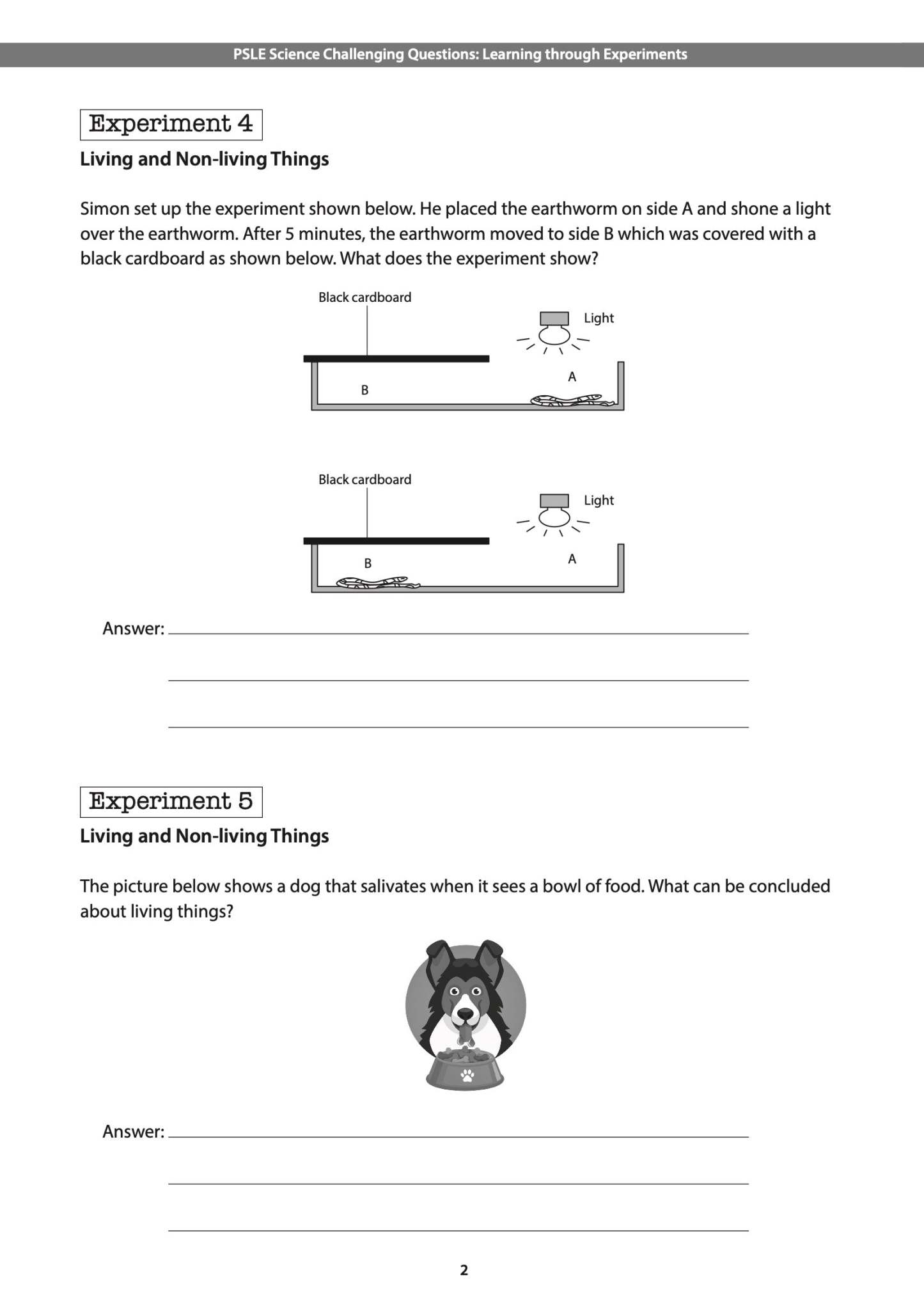 Score AL1 for Science PSLE Science Challenging Questions  Learning through Experiments