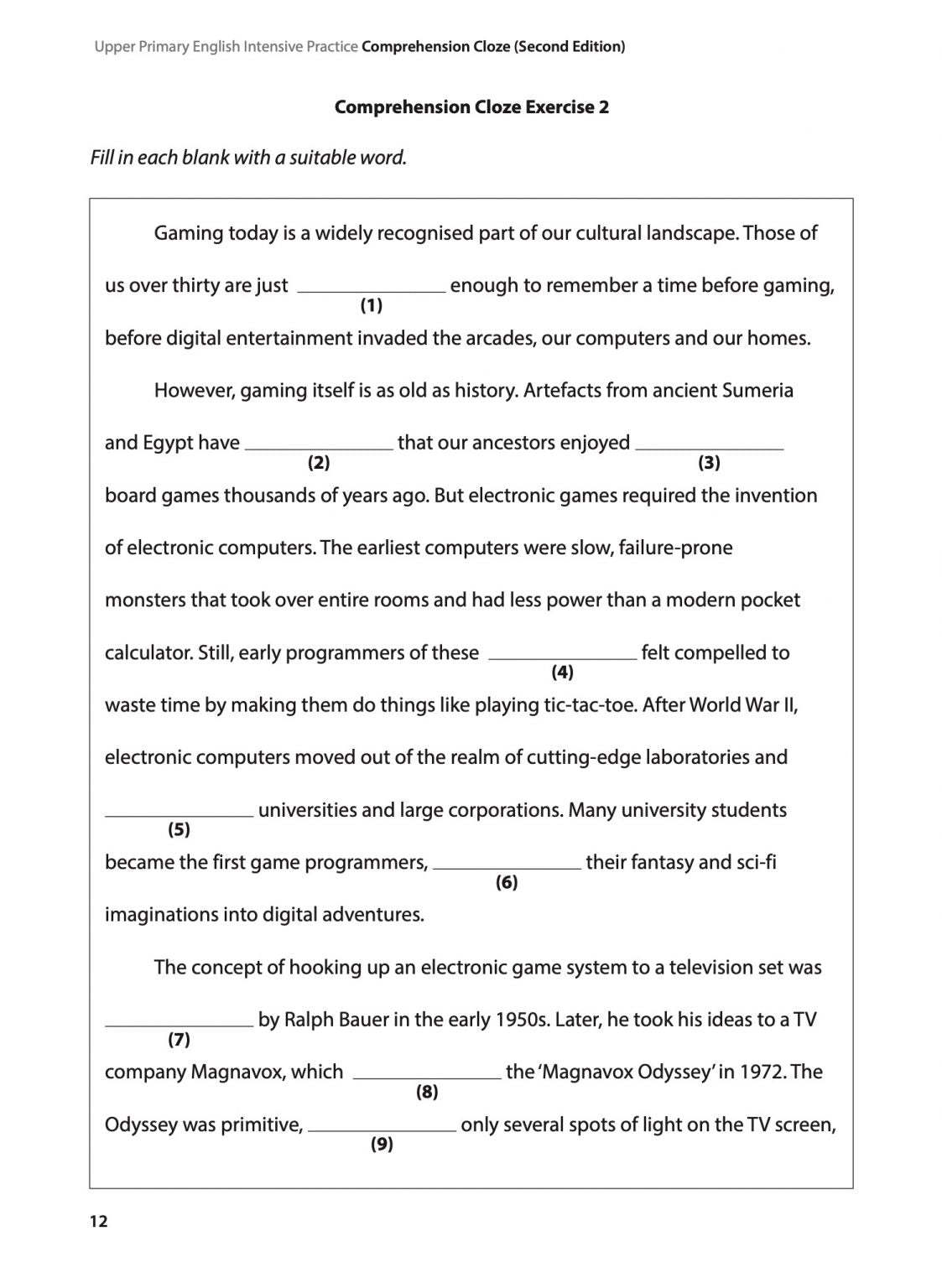 [PRE-ORDER] - Upper Primary English Intensive Practice  Comprehension Cloze 2nd Edition