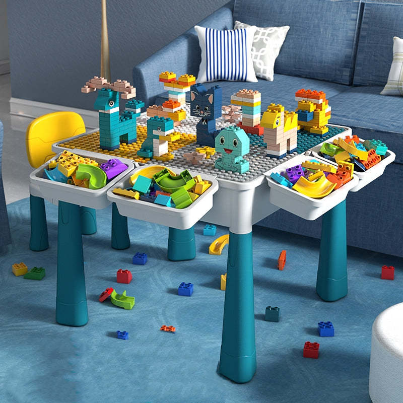Educational Multifunction Table and Chair with Building Blocks