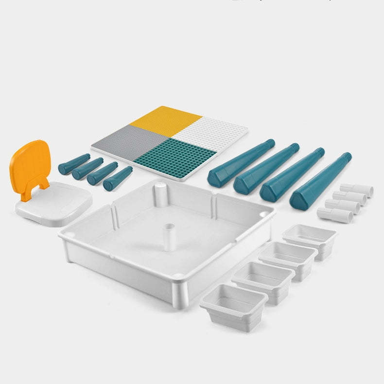 Educational Multifunction Table and Chair with Building Blocks