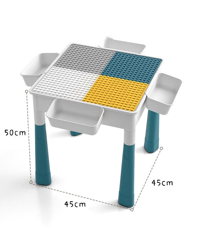 Educational Multifunction Table and Chair with Building Blocks