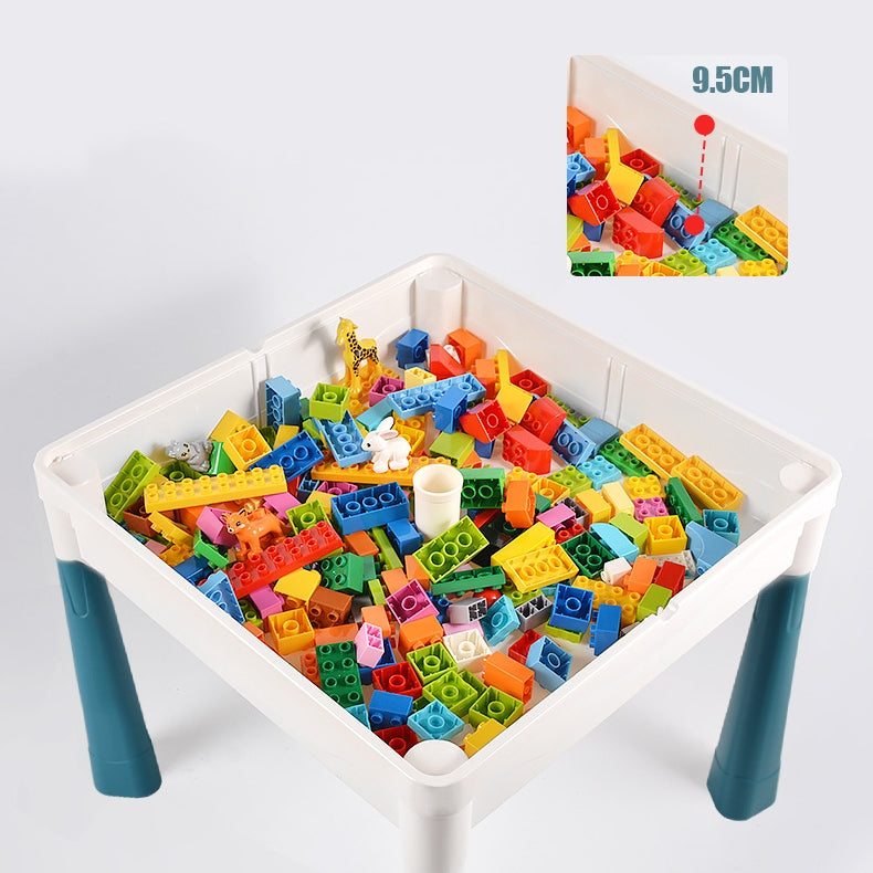 Educational Multifunction Table and Chair with Building Blocks