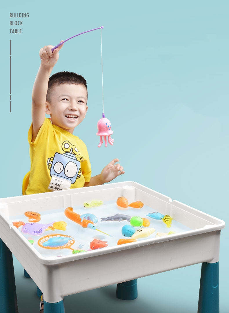 Educational Multifunction Table and Chair with Building Blocks