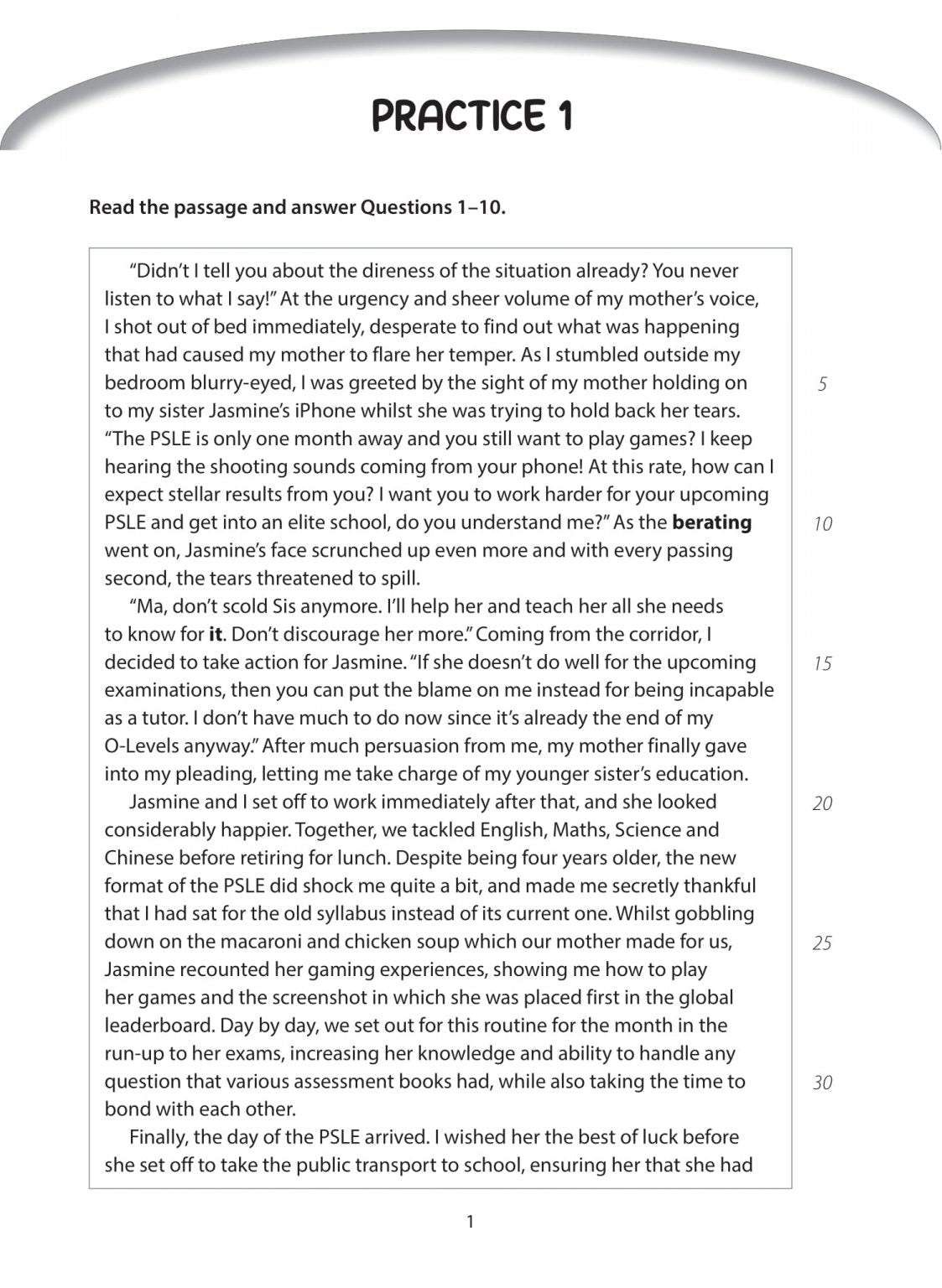 PSLE English Comprehension Practice