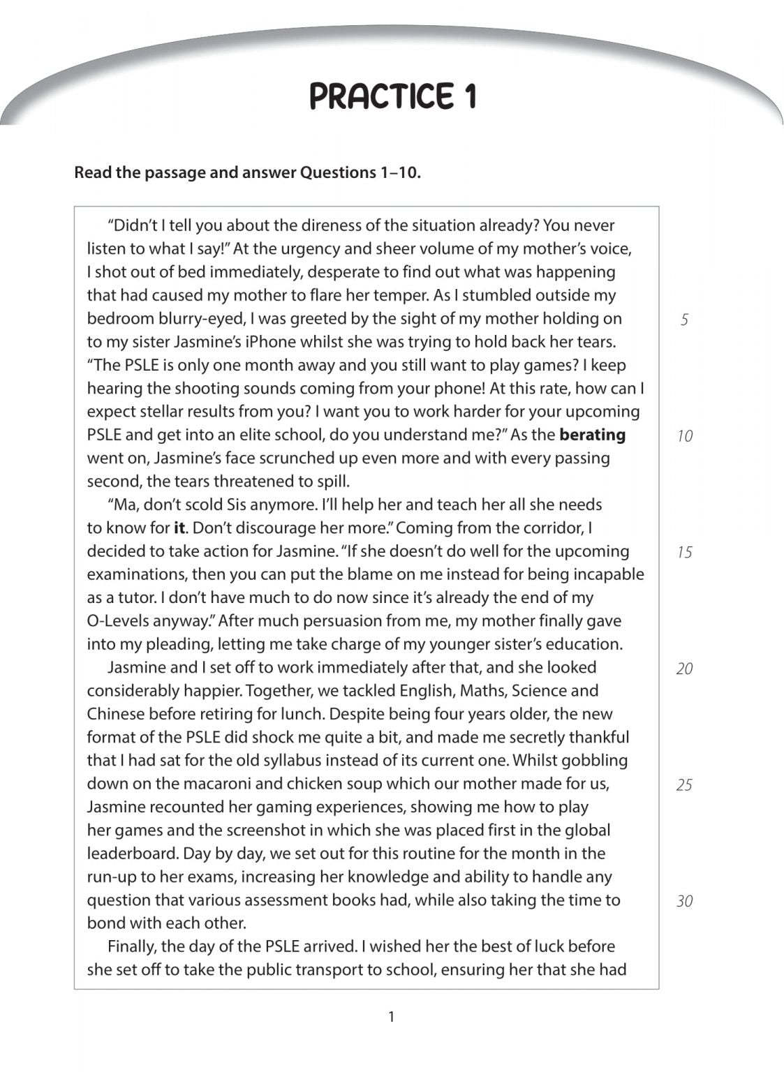 PSLE English Comprehension Practice