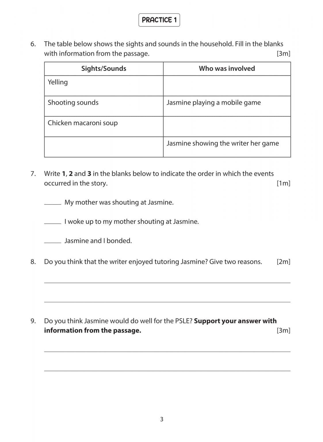 PSLE English Comprehension Practice