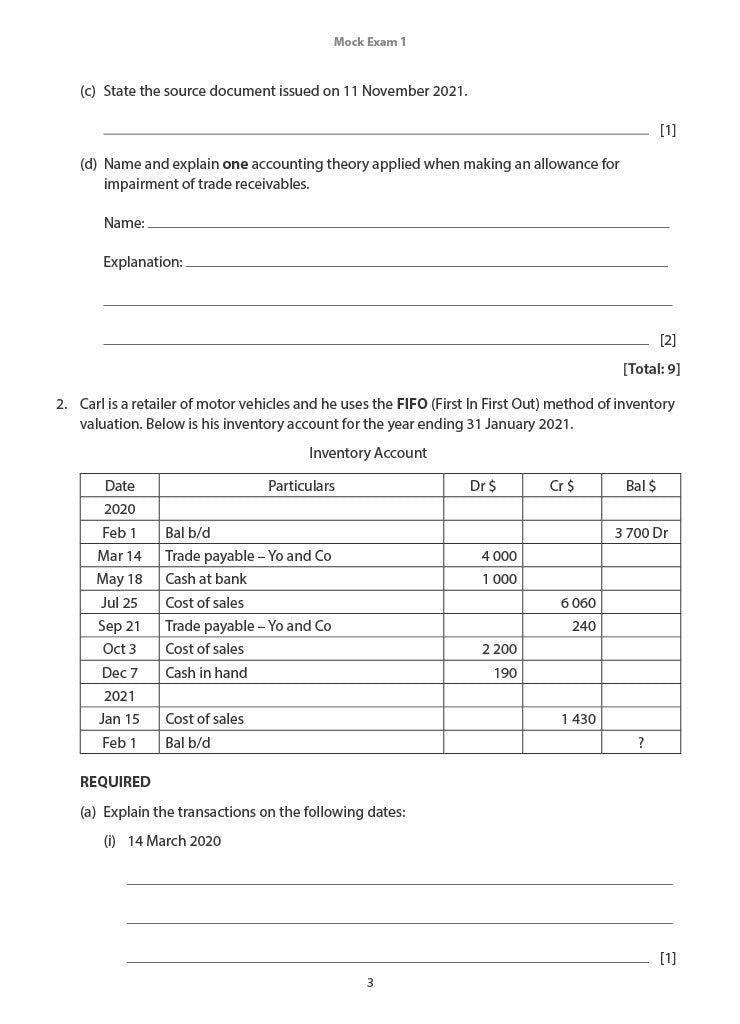 Practice Makes Perfect O-Level Principles of Accounts (Mock Examination Papers)