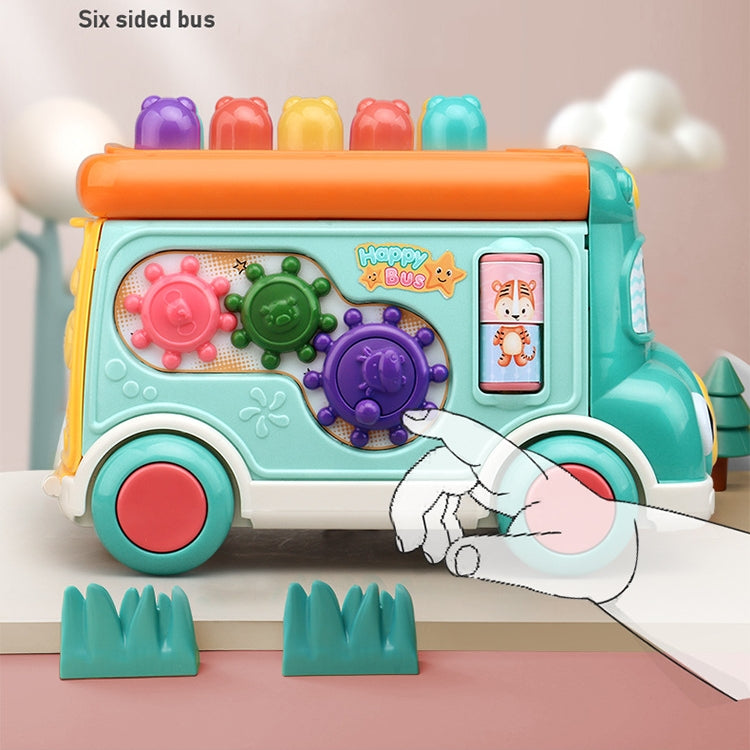 Educational and Interactive Play on Toy Bus (Greenish-blue colour)