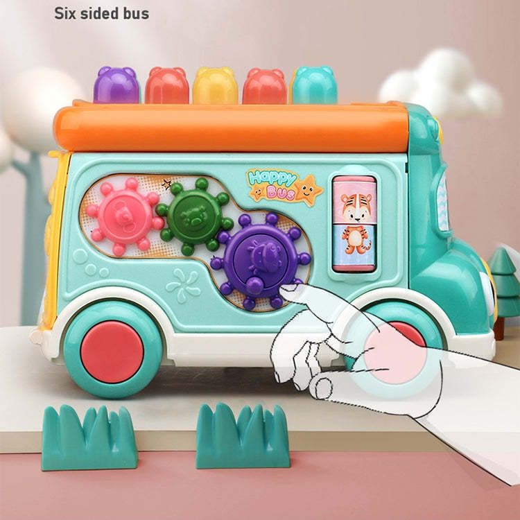 Educational and Interactive Play on Toy Bus (Greenish-blue colour)