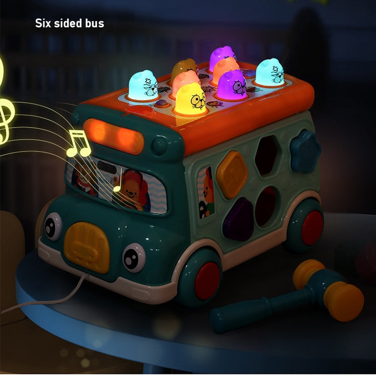 Educational and Interactive Play on Toy Bus (Greenish-blue colour)