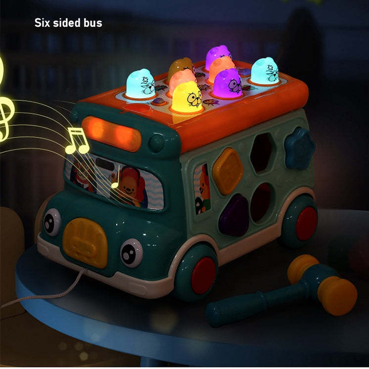 Educational and Interactive Play on Toy Bus (Greenish-blue colour)