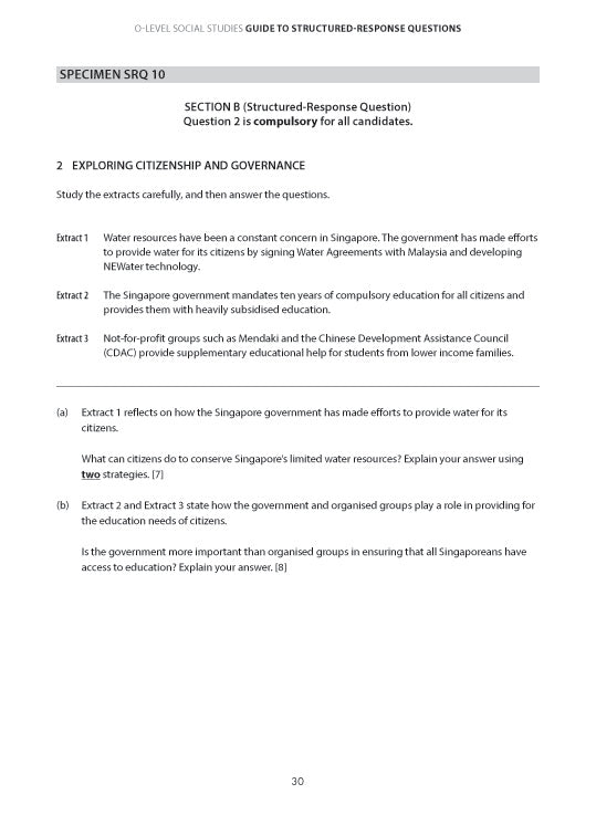 O-Level Guide: Social Studies Structured-Response Questions (SRQs) and Model Answers
