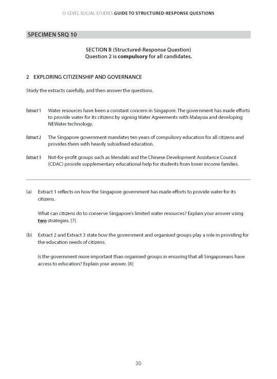 O-Level Guide: Social Studies Structured-Response Questions (SRQs) and Model Answers