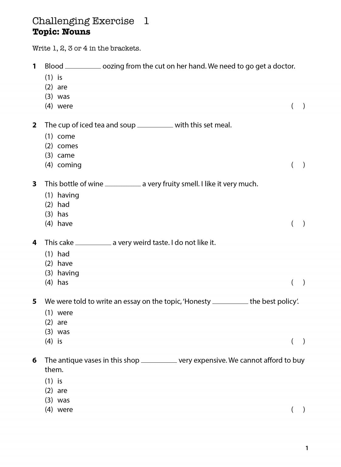 Upper Primary English Challenging Grammar Practice