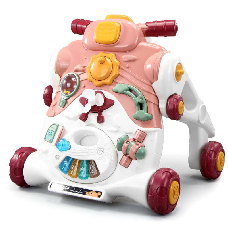 Educational Multifunction Walker and Pedal-Free Tricycle (Pink Colour)