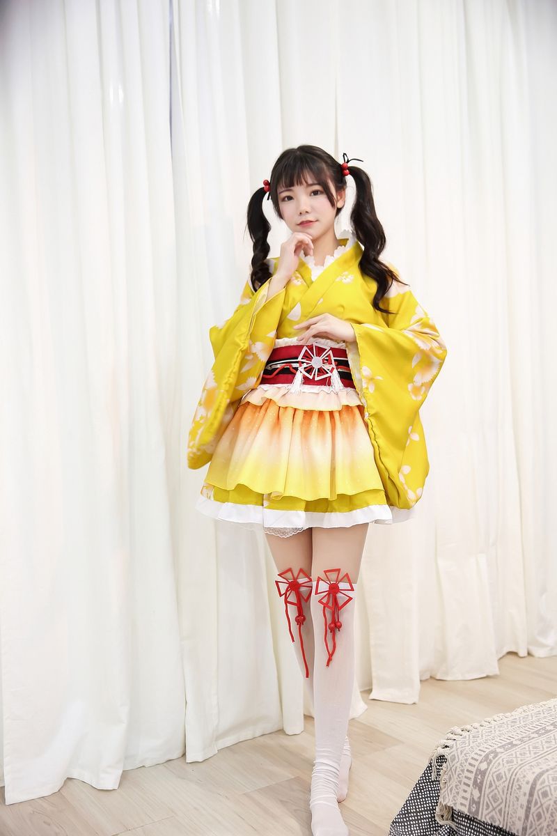 アイドル風 花柄 着物ドレス 花魁 コスプレ衣装 可愛い ロリータ 和服