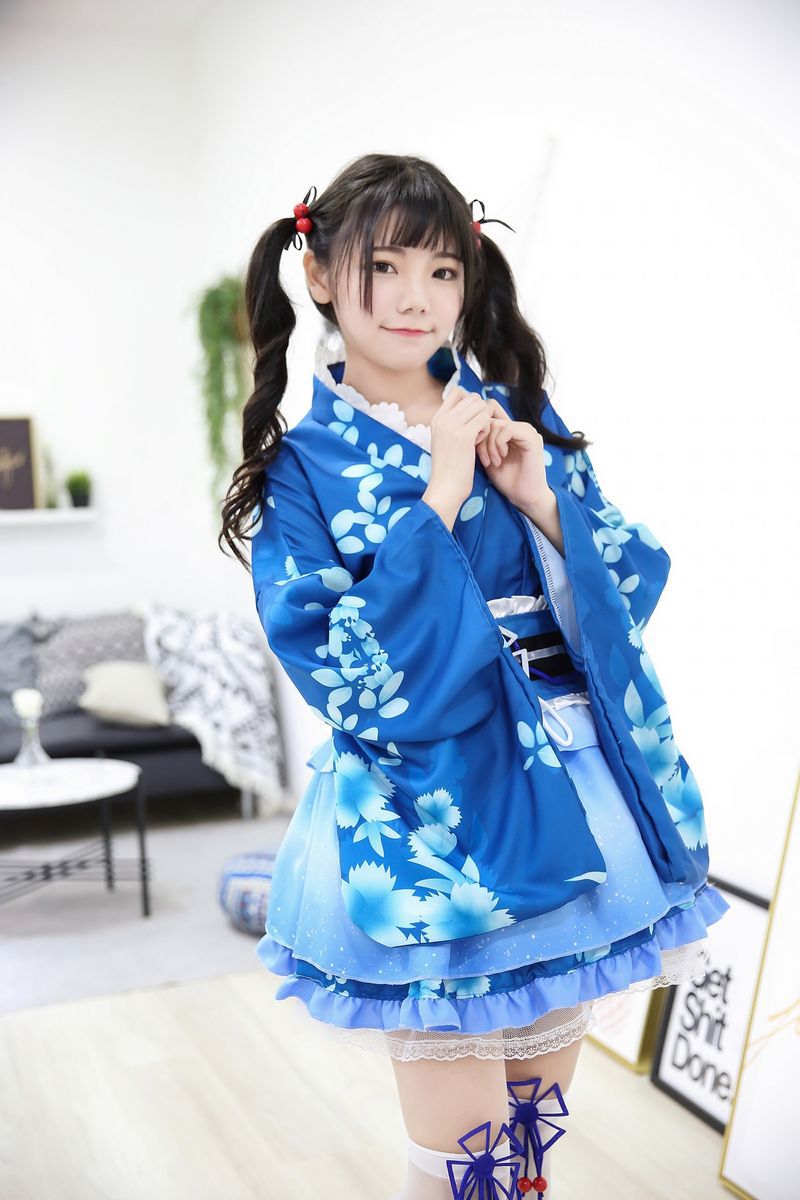 アイドル風 花柄 着物ドレス 花魁 コスプレ衣装 可愛い ロリータ 和服