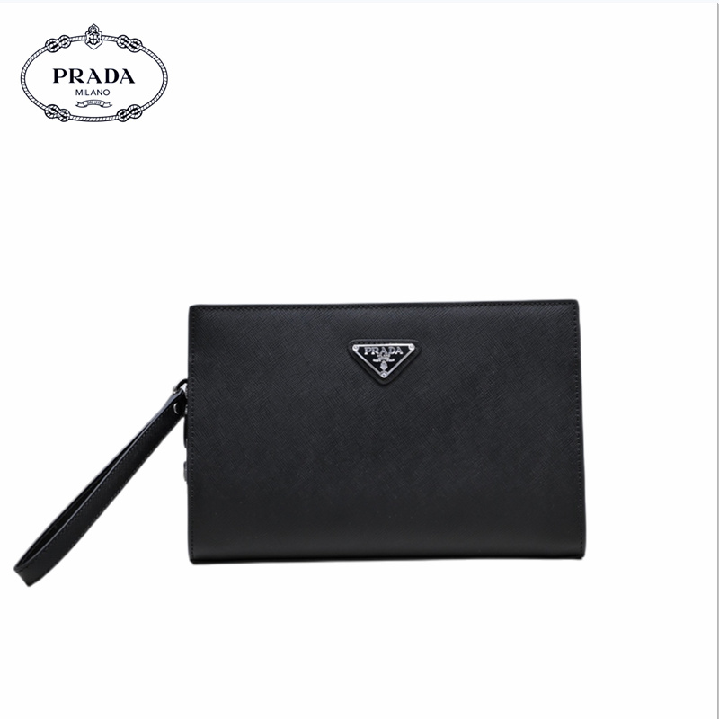 【2024】【PRADA  公式 旗艦店】プラダ   クラッチバッグ   当日出荷 好評に付き再入荷！  黒 27*17*6 CM