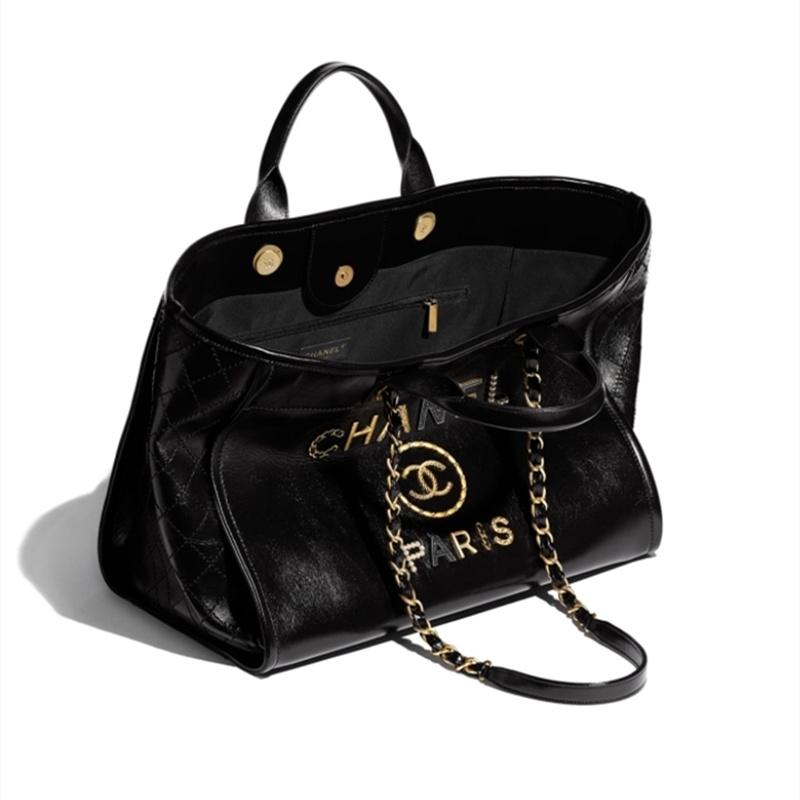 【CHANEL】シャネル☆ラージ トート カーフ 黒 CC ロゴ A66941