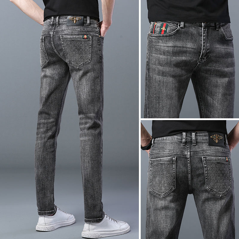 【2024】Gucci公式旗艦店 刺繍ロゴ 　新作ジーンズ