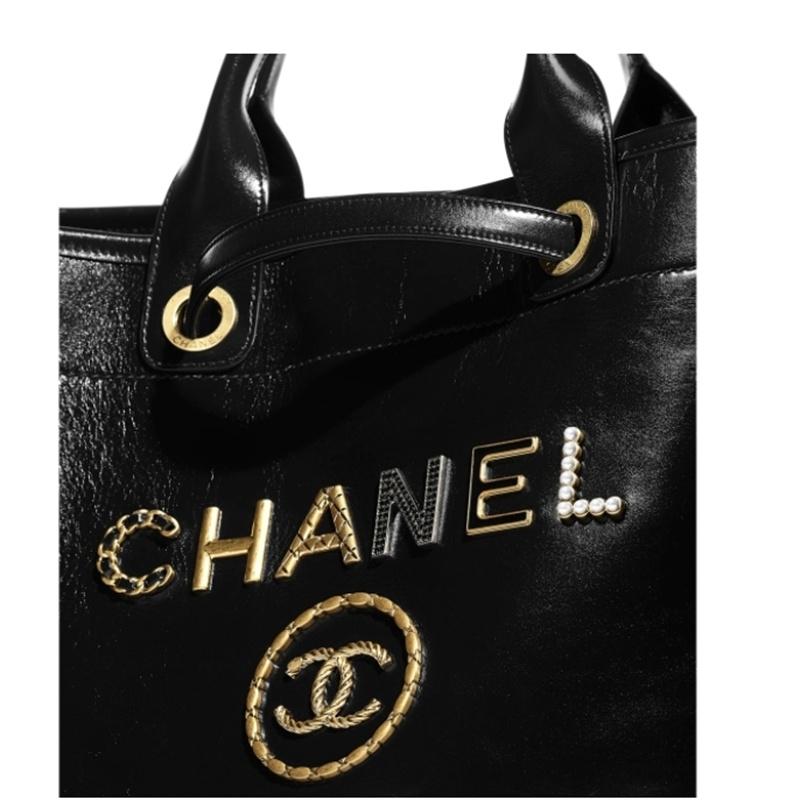 【CHANEL】シャネル☆ラージ トート カーフ 黒 CC ロゴ A66941