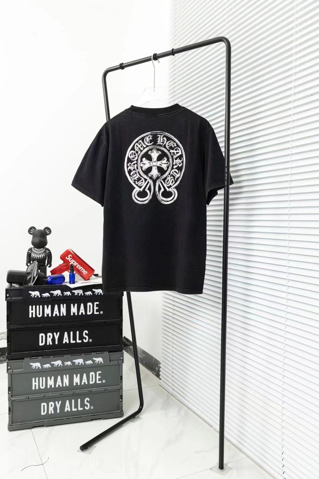 クロムハーツChrome Hearts古い水洗夜光ロゴプリント半袖