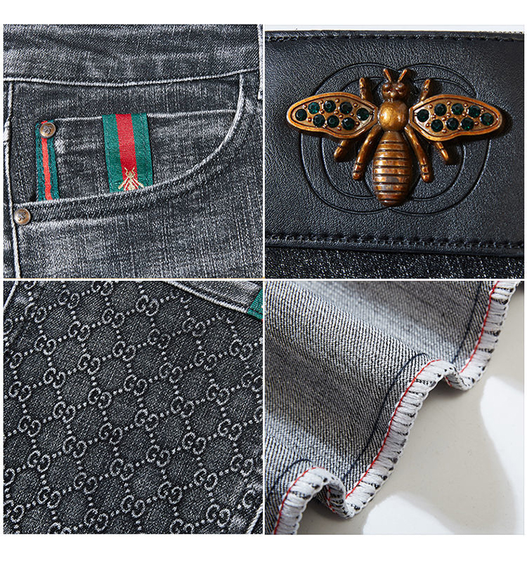 【2024】Gucci公式旗艦店 刺繍ロゴ 　新作ジーンズ