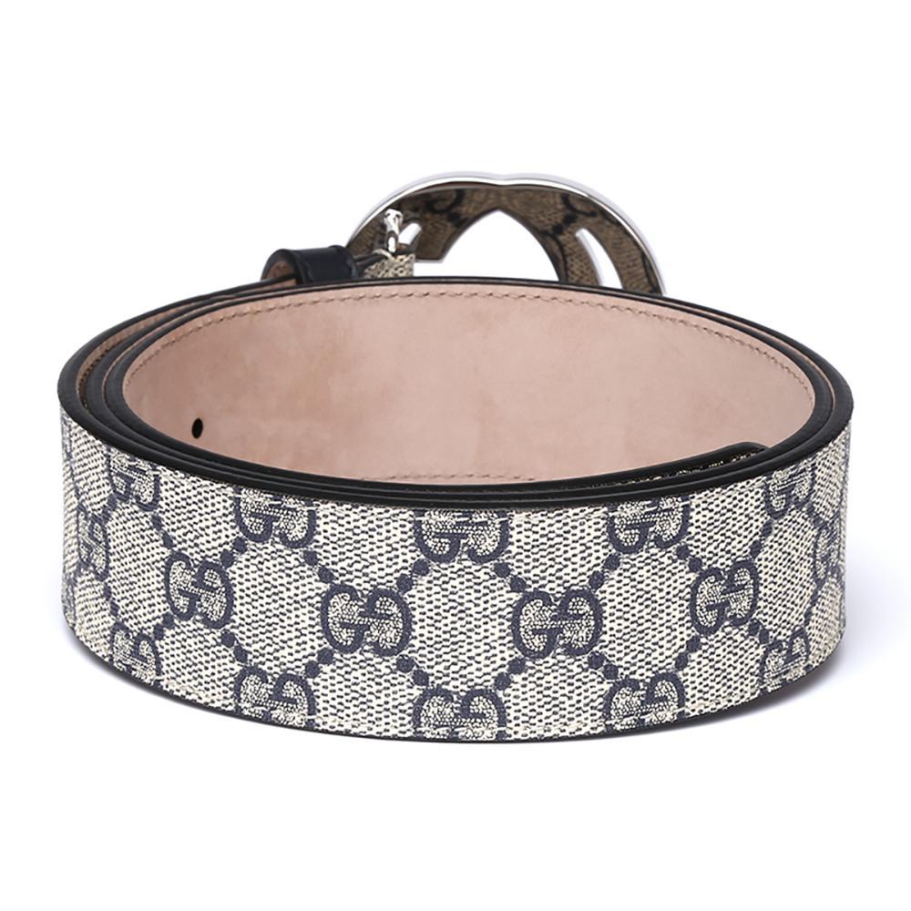 GUCCI ベルト メンズ GGスプリームキャンバス インターロッキングG バックル ベージュ×ブラウン