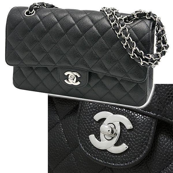 【CHANEL】マトラッセ25Wフラップチェーンショルダーバッグ A01112 キャビアスキン