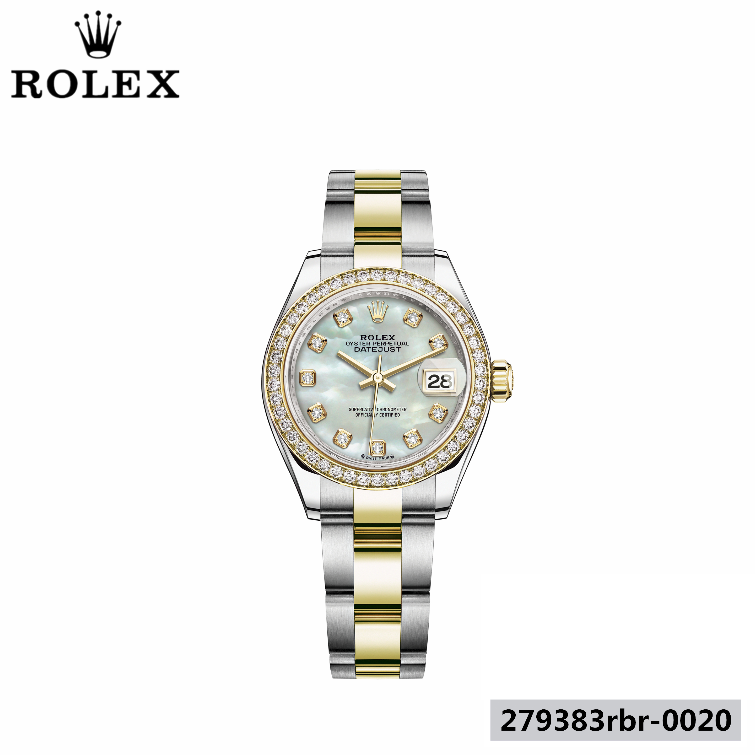 ROLEX レディ デイトジャスト オイスター 28 mm オイスタースチール＆イエローゴールド ダイヤモンド