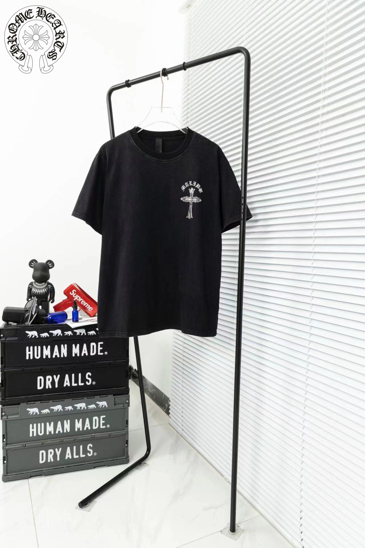 クロムハーツChrome Hearts古い水洗夜光ロゴプリント半袖