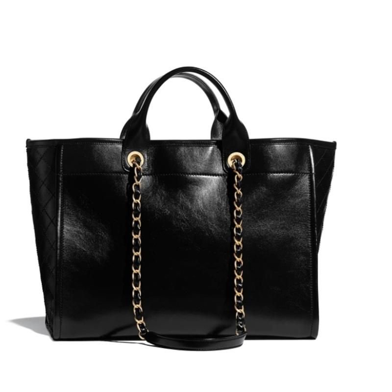 【CHANEL】シャネル☆ラージ トート カーフ 黒 CC ロゴ A66941