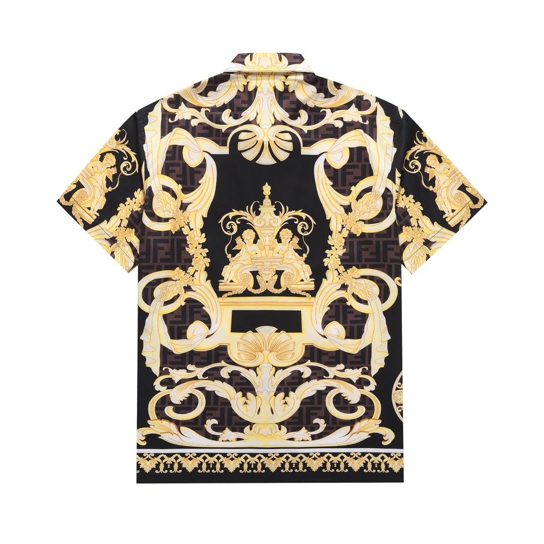 【2024】【VERSACE & FENDI 公式旗艦店】ヴェルサーチ  フェンディ  連名新作半袖シャツ ご好評に付き再入荷！
