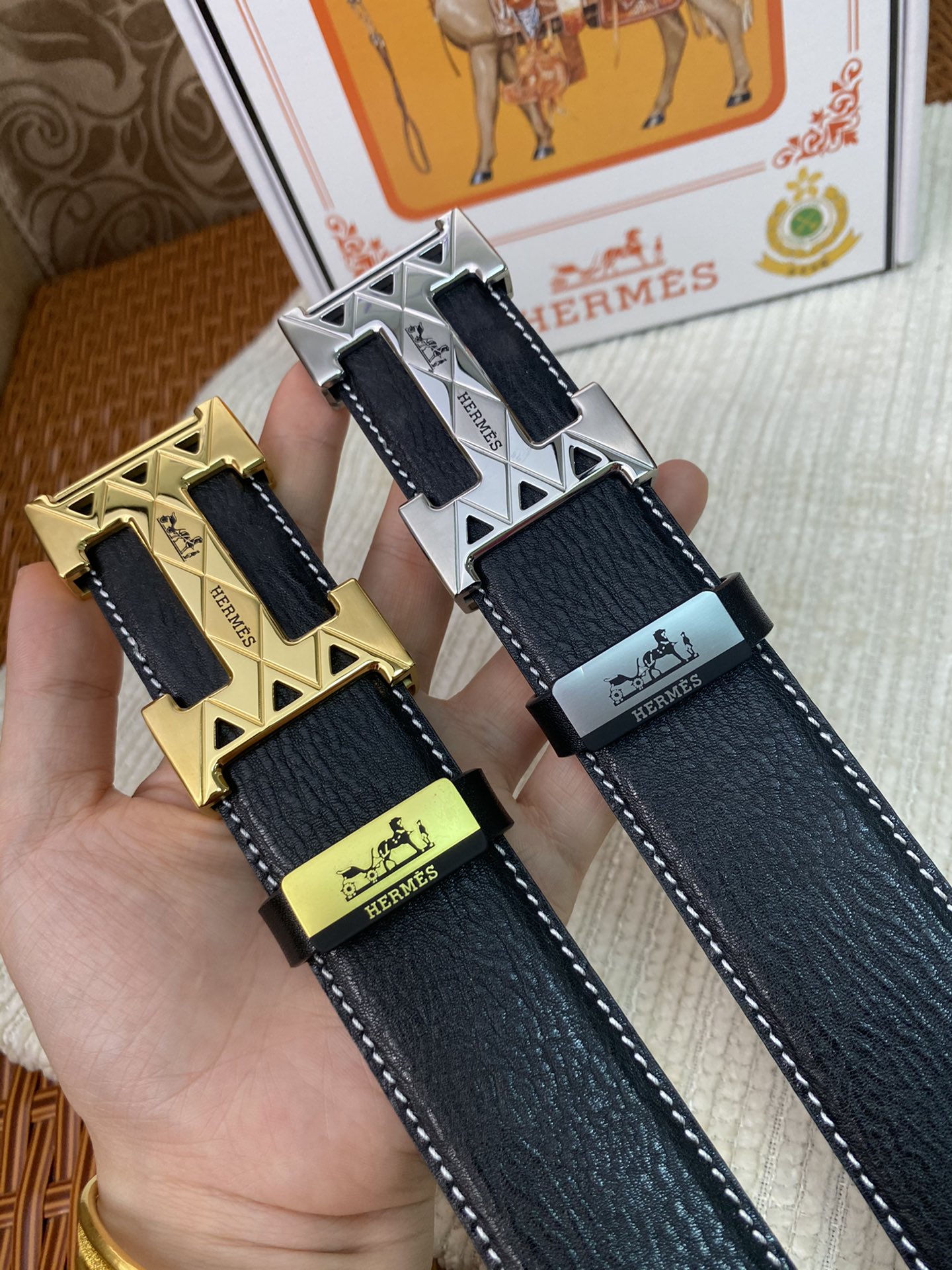 【HERMES】(エルメス) 3.8cm   ベルト メンズ