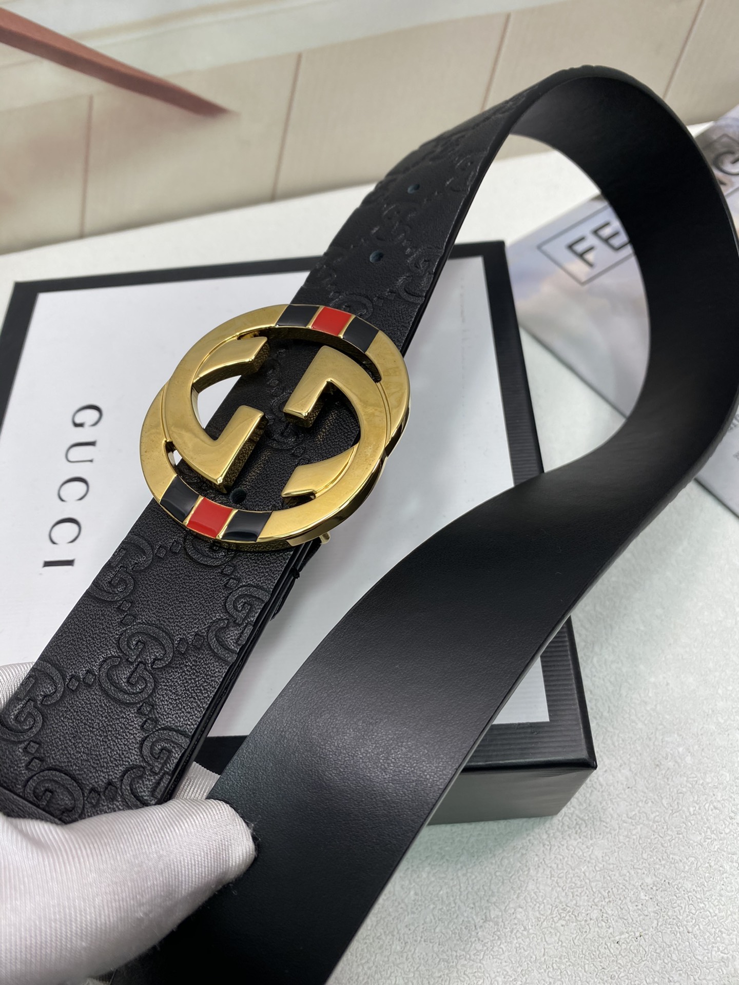 【GUCCI】(クッチ) 3.8cm   ベルト メンズ