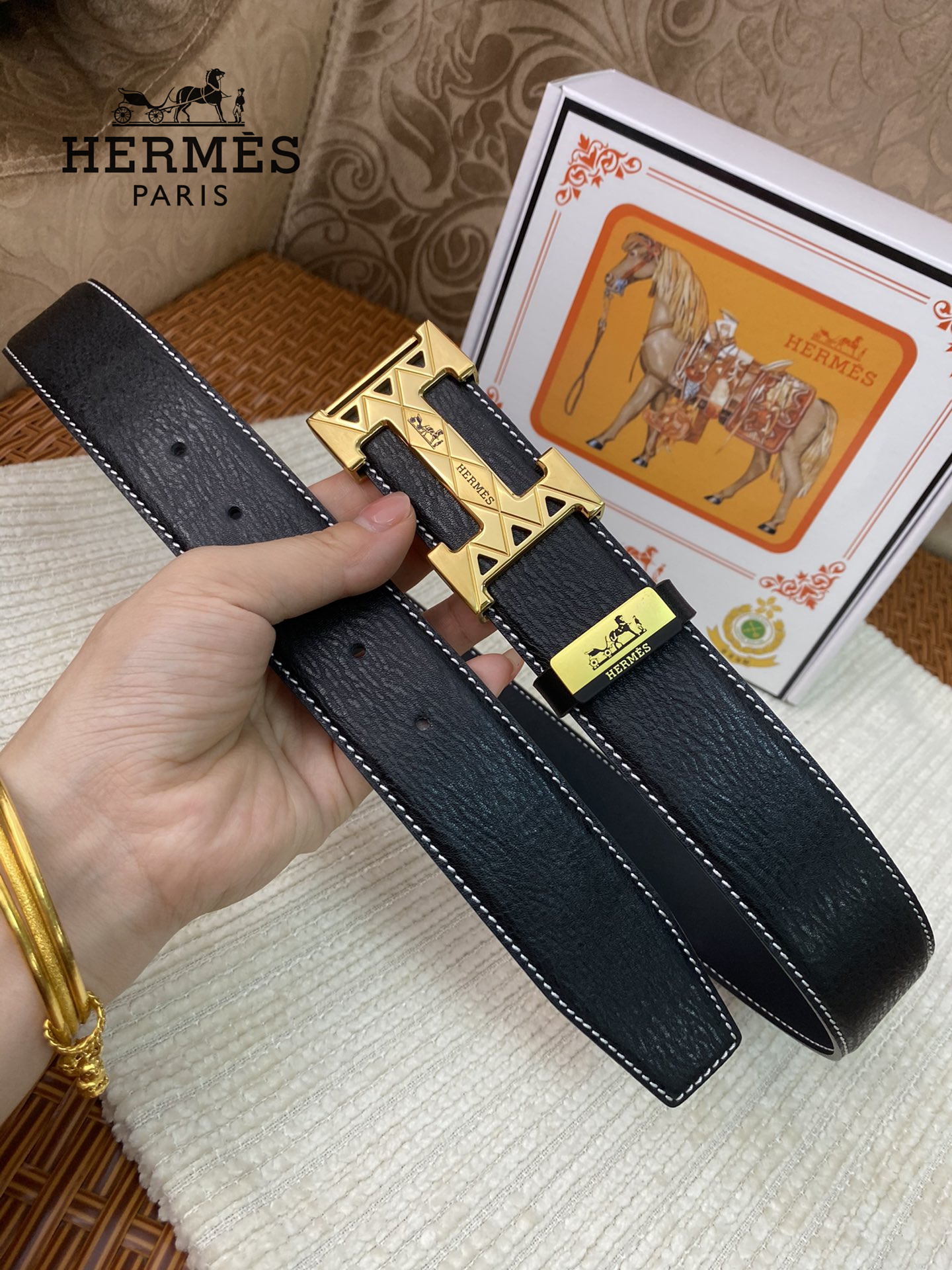 【HERMES】(エルメス) 3.8cm   ベルト メンズ