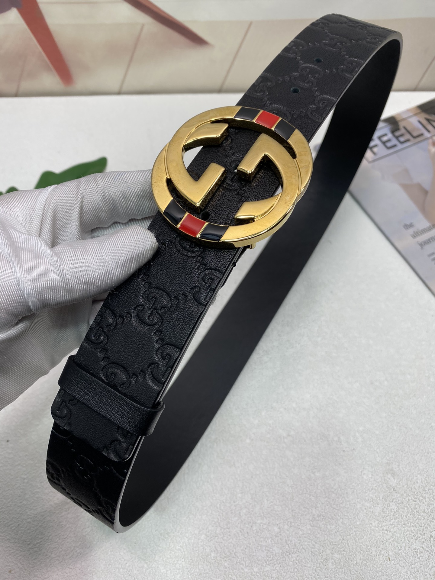 【GUCCI】(クッチ) 3.8cm   ベルト メンズ