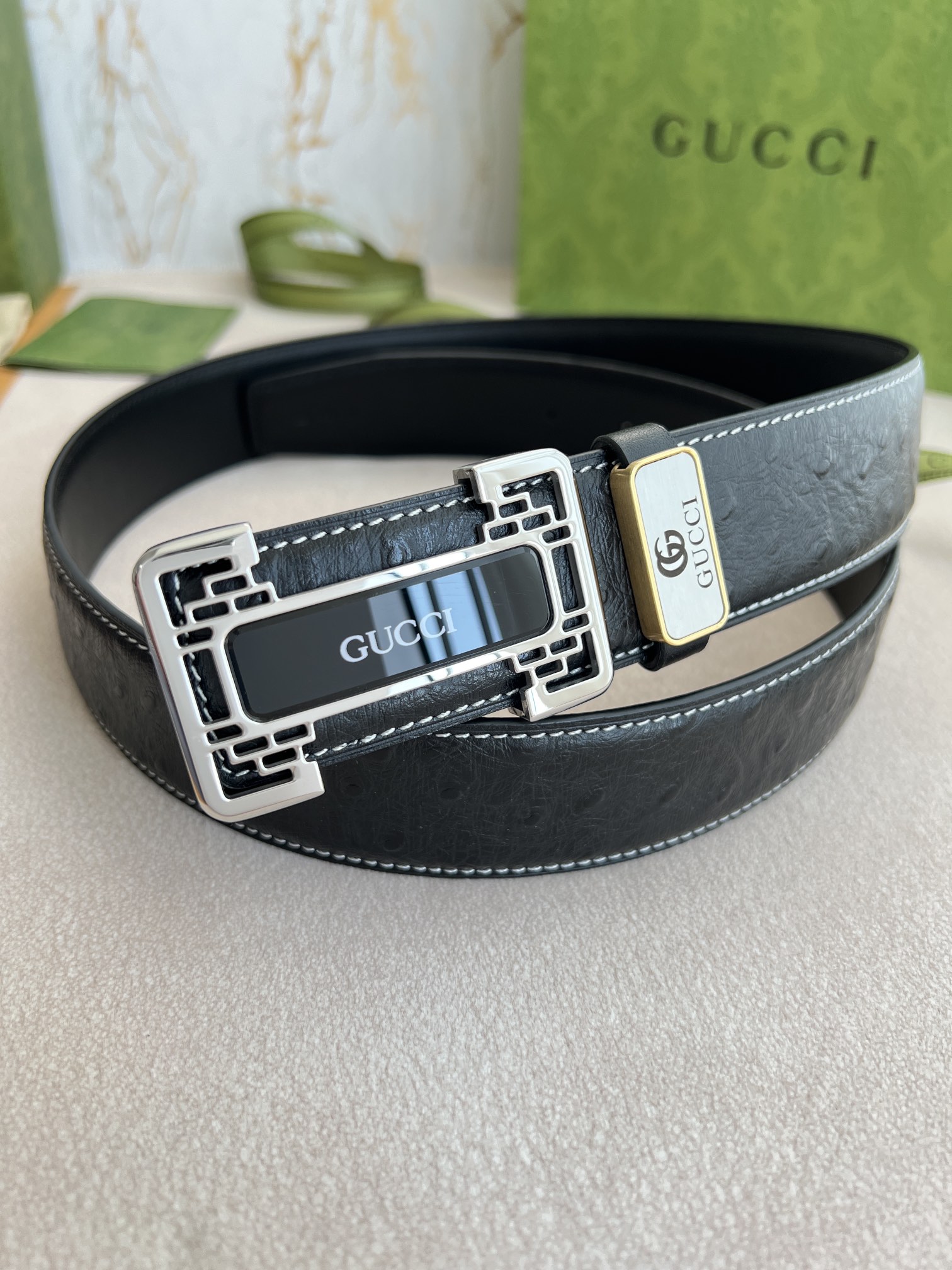 【2024】【 GUCCI】(クッチ)  3.8cm   ベルト メンズ