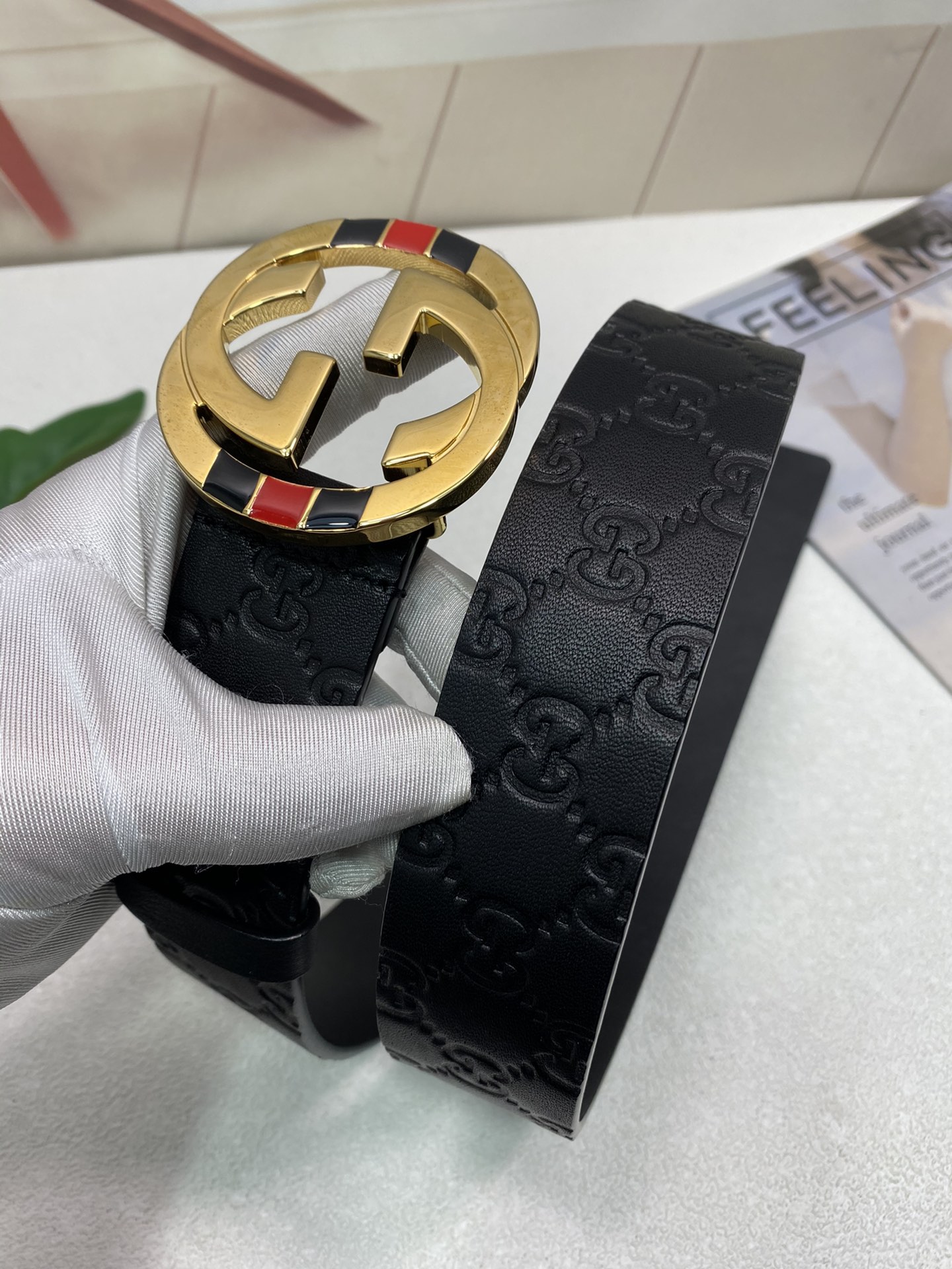 【GUCCI】(クッチ) 3.8cm   ベルト メンズ