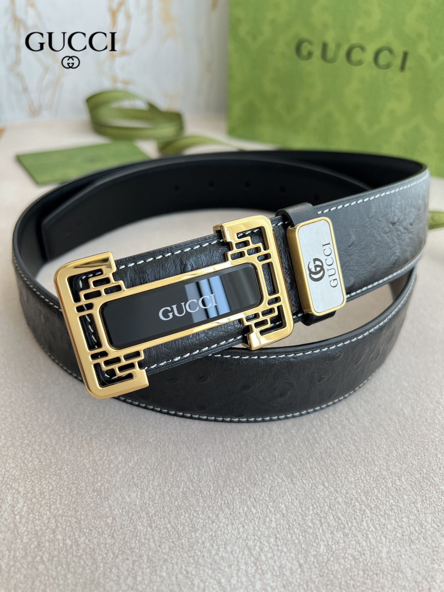 【2024】【 GUCCI】(クッチ)  3.8cm   ベルト メンズ